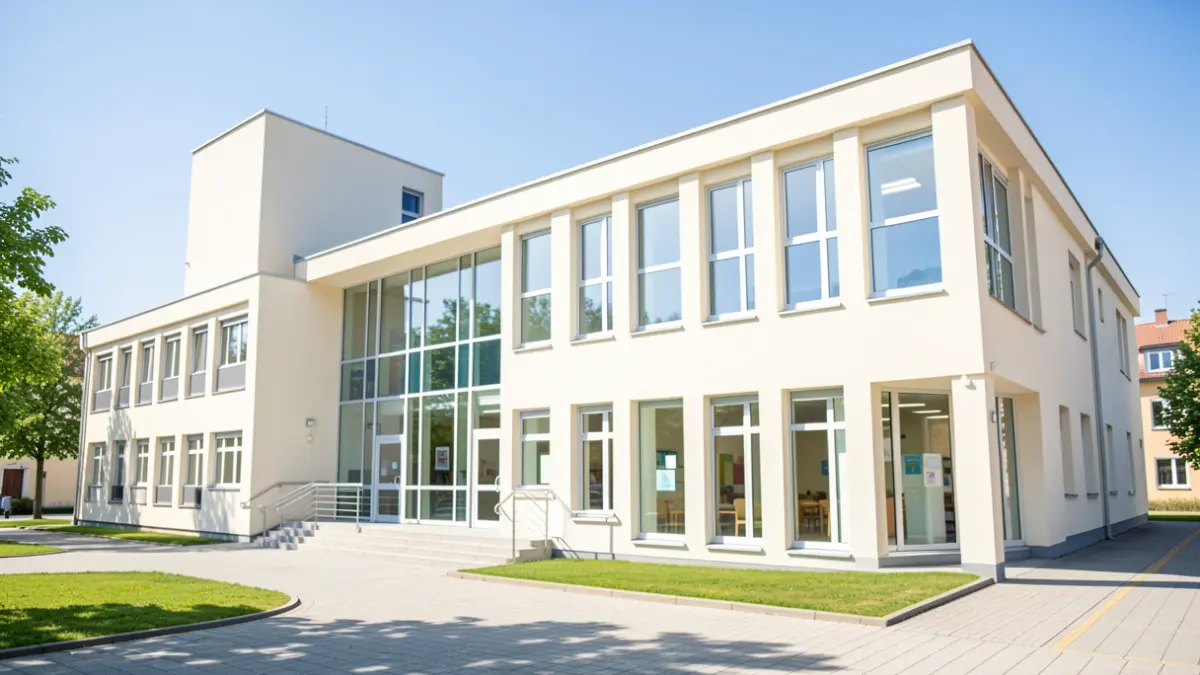 Imatge genèrica d'un edifici municipal modern amb finestrals amplis.