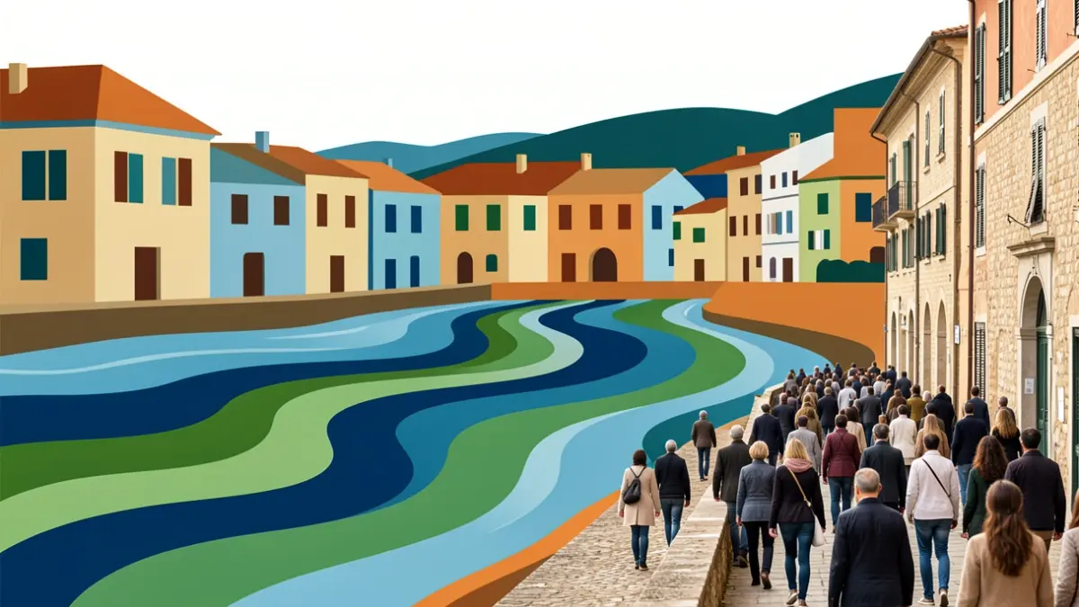 Imatge genèrica de prevenció d'inundacions amb elements arquitectònics i patrons d'aigua.