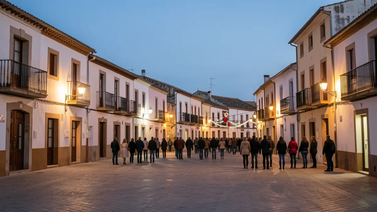 Imagen genérica de la plaza de Utiel al atardecer.