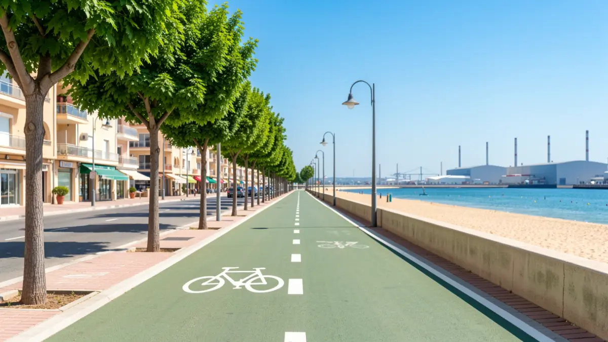 Imagen genérica de un nuevo carril bici en la costa mediterránea.