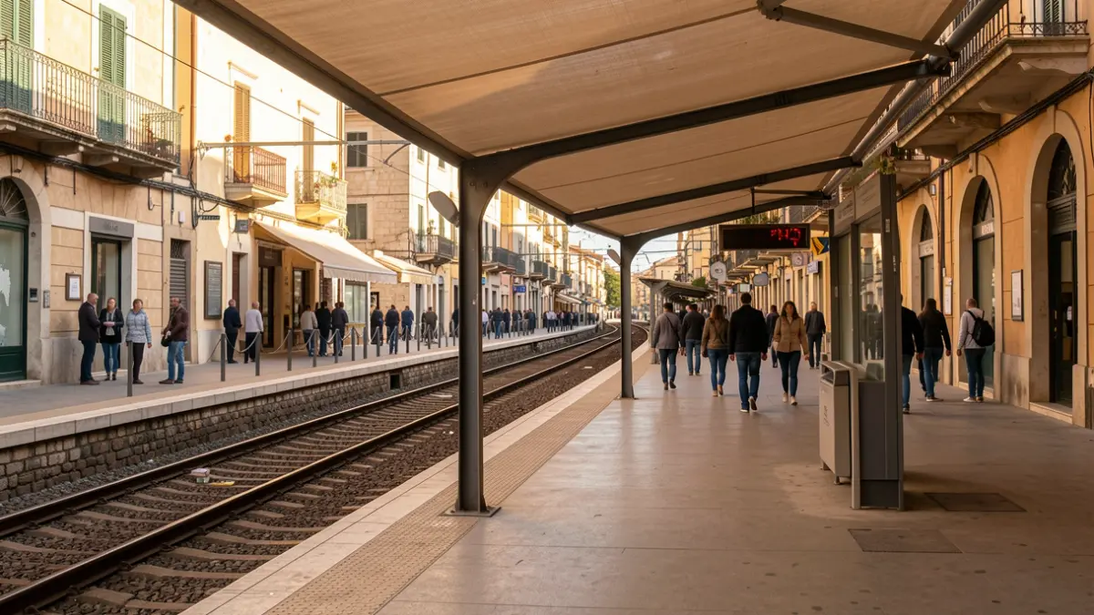 Generic image of a metro platform with a sunshade.
