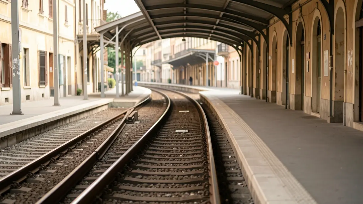 Imagen genérica de un andén de metro vacío con las vías perdiéndose en la distancia.