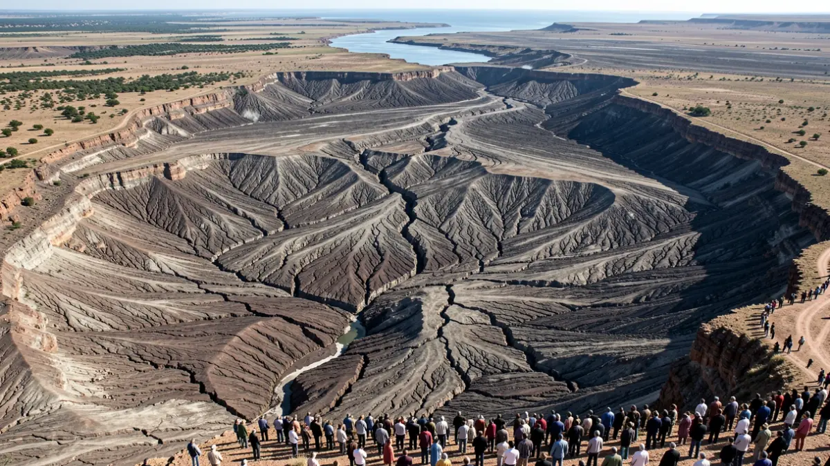 Imagen genérica de una gran grieta geológica activa en África.