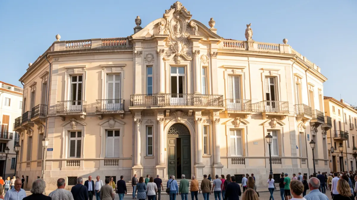 Image of the new House of Culture in Oliva, combining baroque and mid-20th-century architecture.