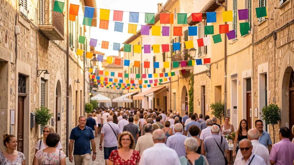 Generic image of a popular festival in a Mediterranean town.
