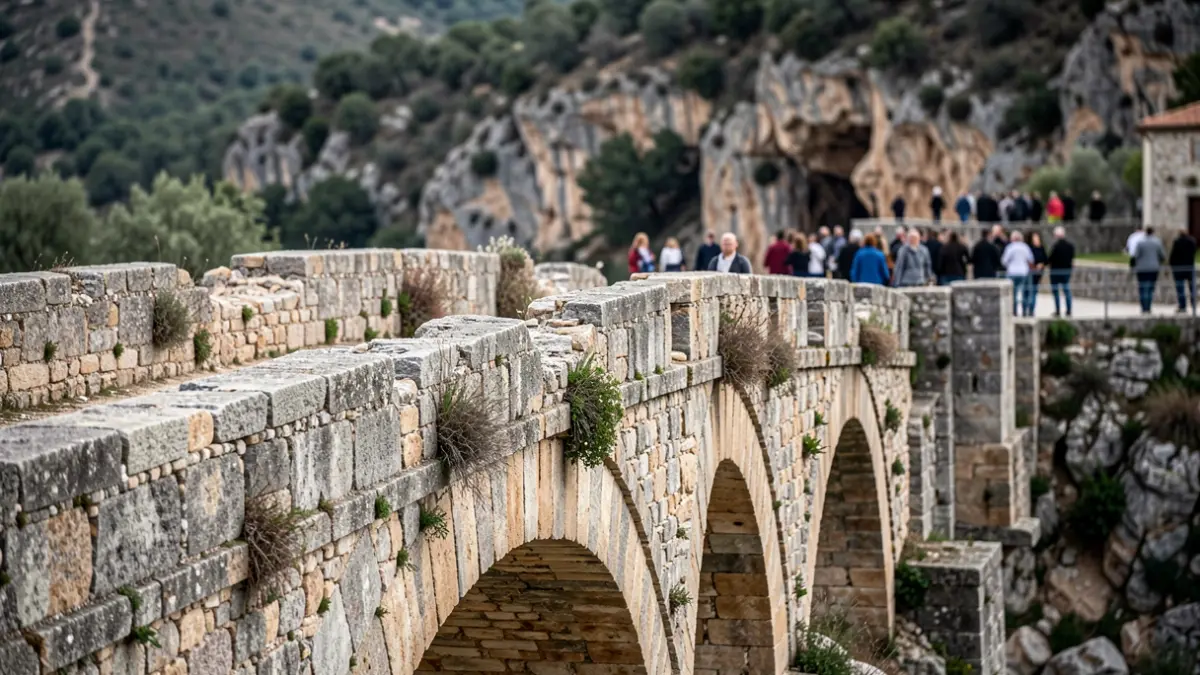 Imatge del Pont Vell de Paiporta, amb signes de deteriorament.