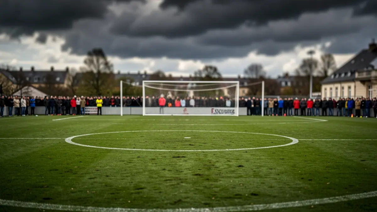 Generic image of a football pitch with a cloudy sky.