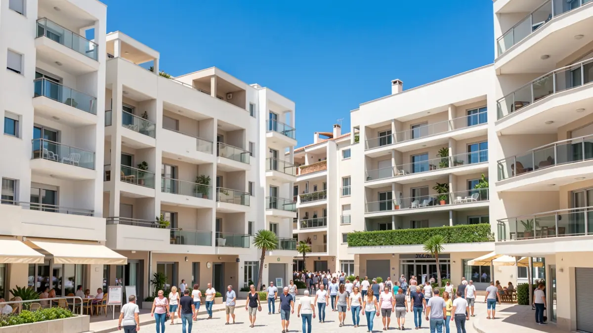 Imatge genèrica d'edificis d'apartaments moderns amb balcons.