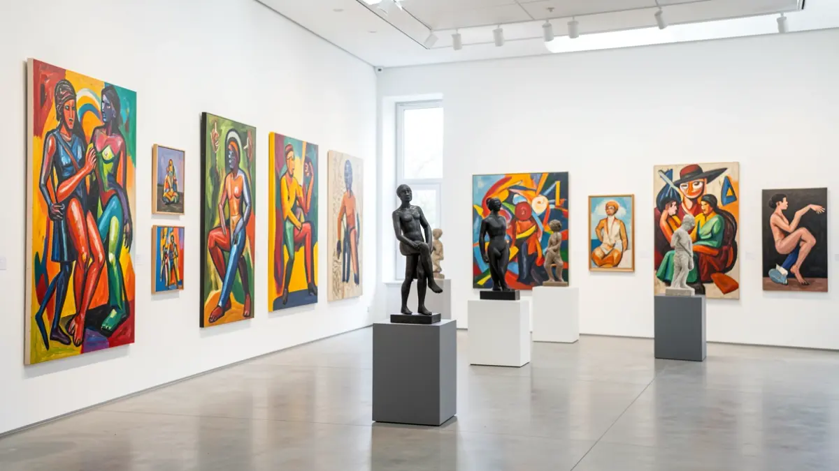 Generic image of an art exhibition featuring works from the 20th and 21st centuries.