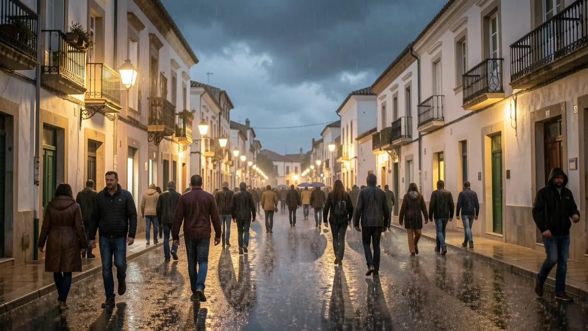 Generic image of torrential rain in the city of Alzira.