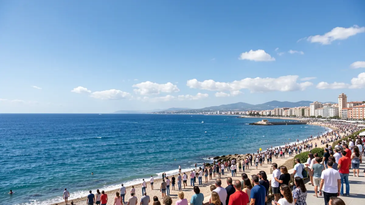 Imatge genèrica del cel blau i el sol sobre la costa de Castelló de la Plana.