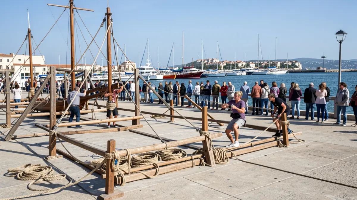 Generic image of reinforced maritime 'cucañas' at the Port of Sagunt.
