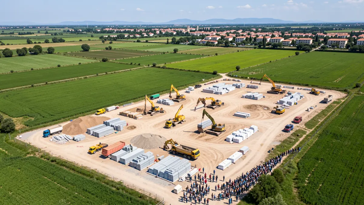 Imatge genèrica d'un solar en construcció amb maquinària.