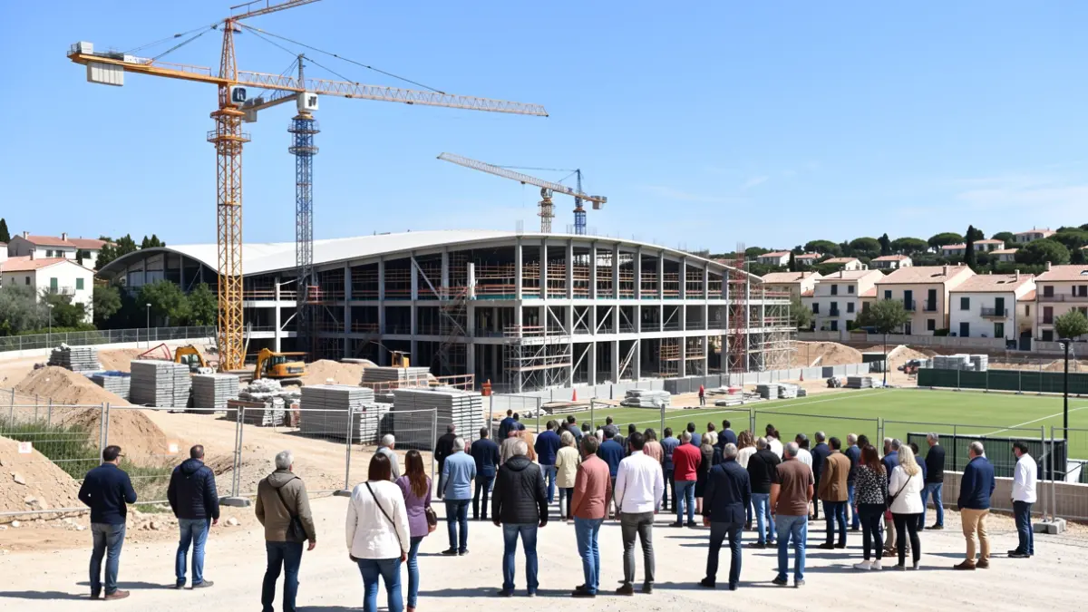 Imatge genèrica d'un poliesportiu en construcció.