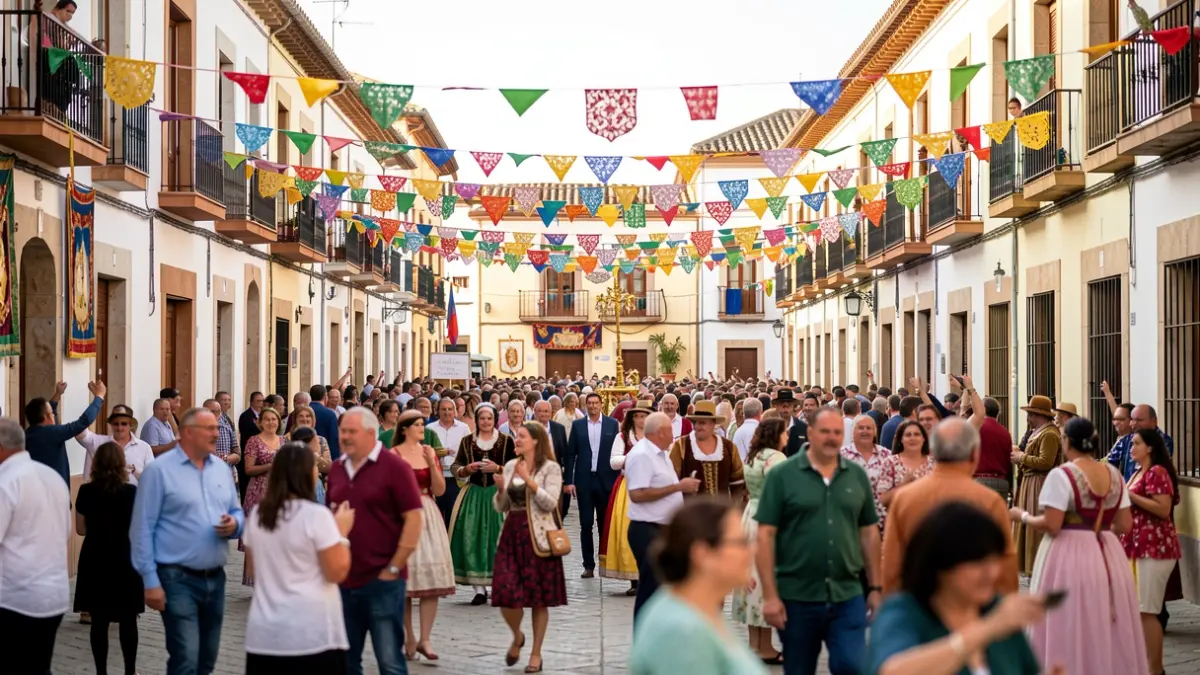 Generic image of the patron saint festivities of Sant Mateu, with decorations and a festive atmosphere.