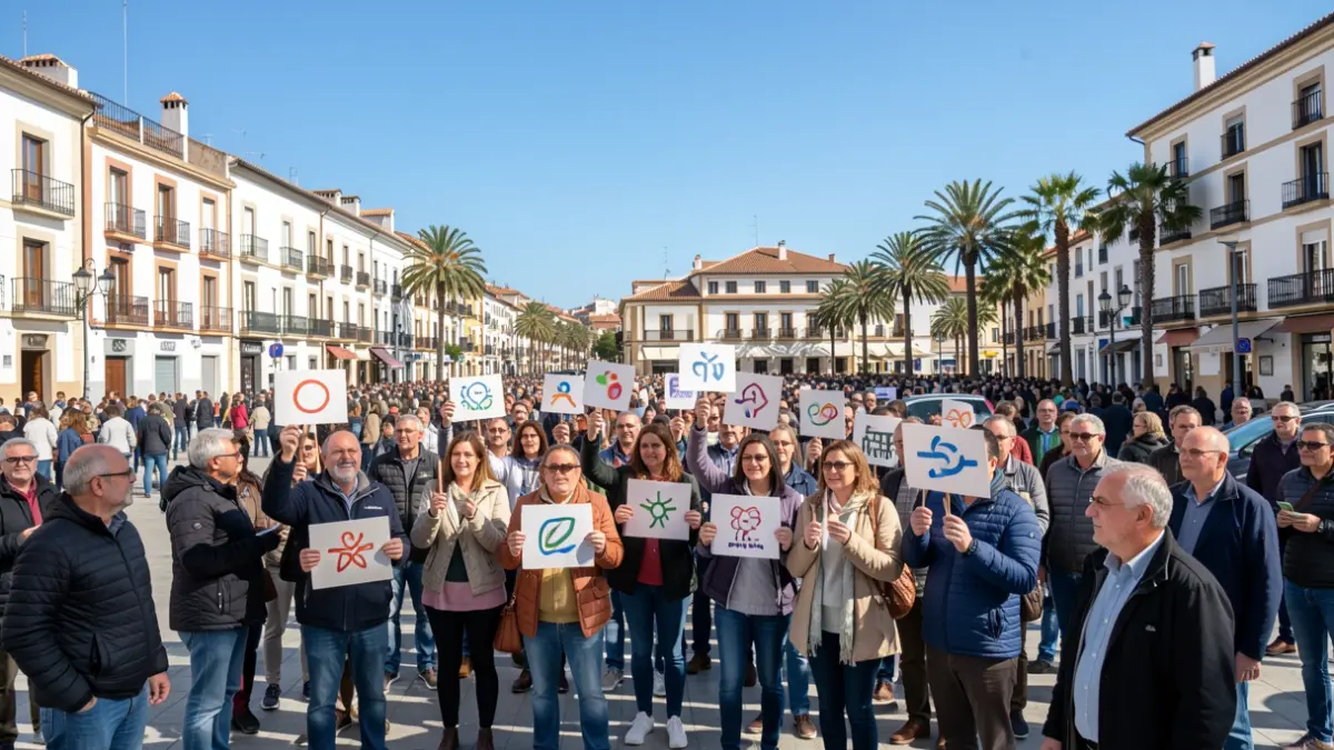 Imatge genèrica de ciutadans reunits en una plaça per a una concentració de suport.