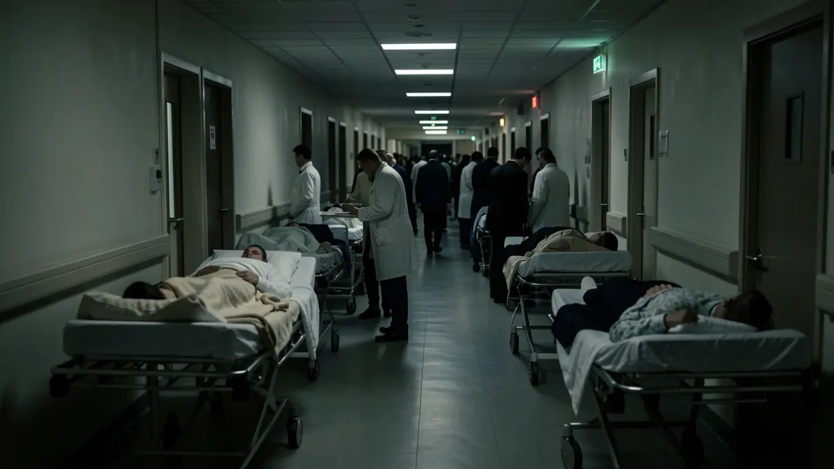 Imagen genérica de un pasillo de urgencias de hospital saturado.
