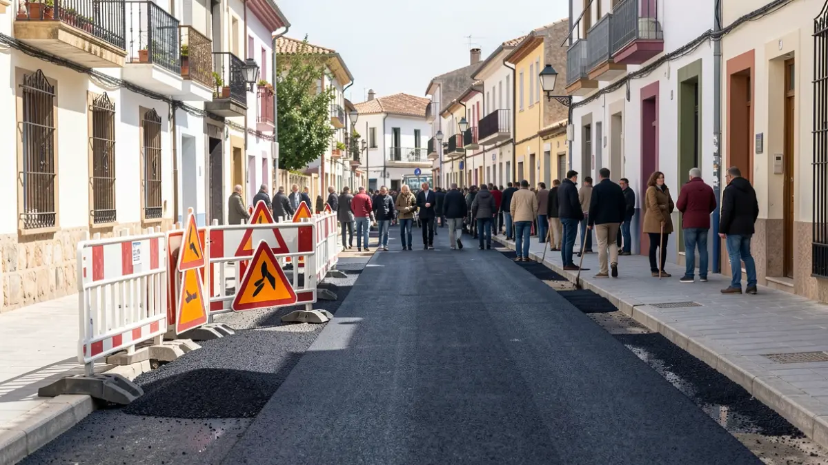 Imatge genèrica d'obres d'asfaltat en una via pública.