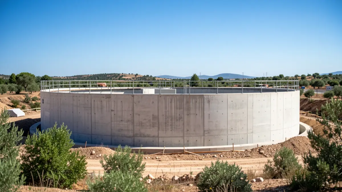 Generic image of a storm tank under construction for flood prevention.