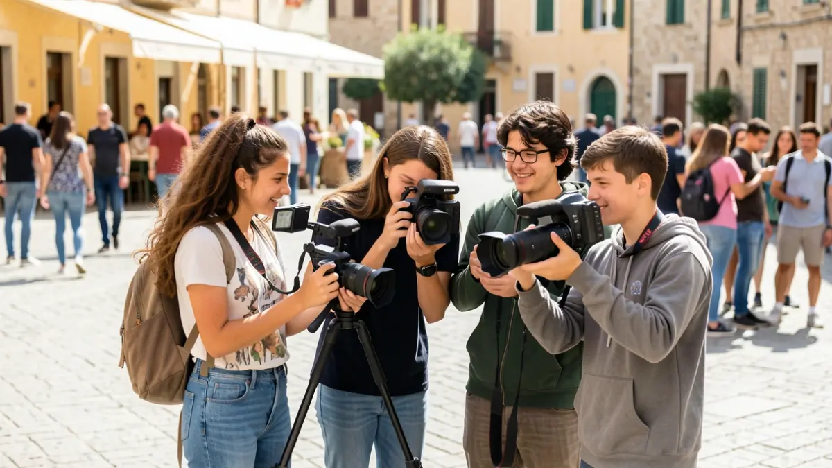 Young participants in a short film workshop on gender equality in Alcoi.