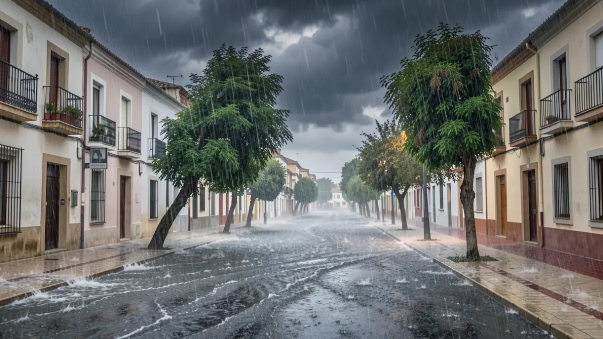Imagen genérica de una tormenta intensa en Alzira con lluvia y viento.