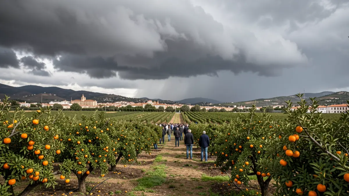 Imatge genèrica de camps agrícoles afectats per una tempesta amb pedra a la Ribera.