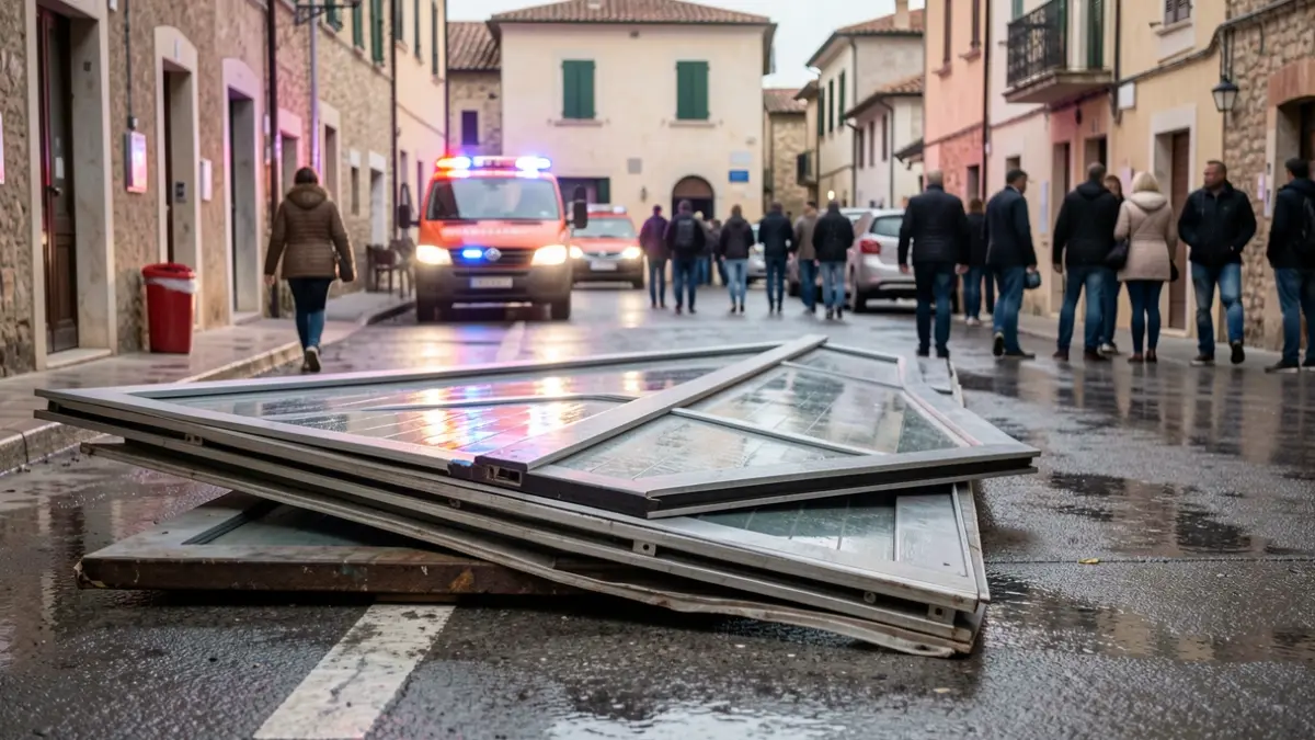 Imagen genérica de una puerta de lavadero de coches caída en un temporal.