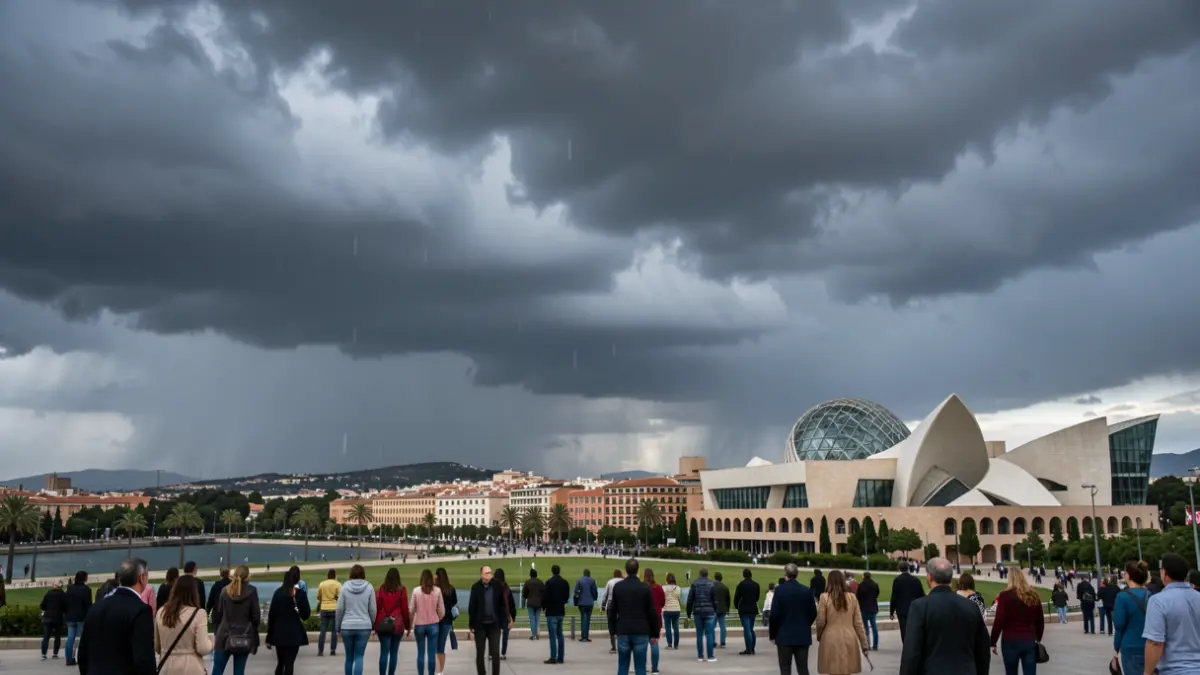 Generic image of storm clouds over the City of Arts and Sciences in Valencia.