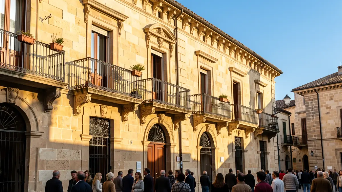 Generic image of a municipal building with Mediterranean architecture.