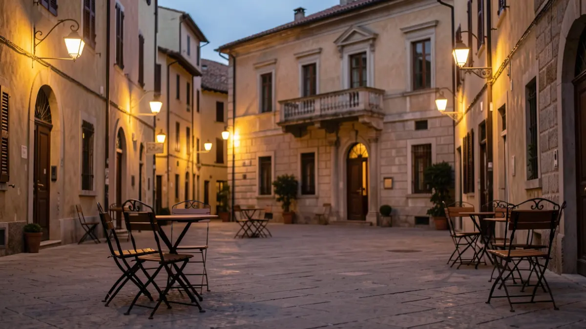 Generic image of a Valencian town square at dusk with the town hall in the background.