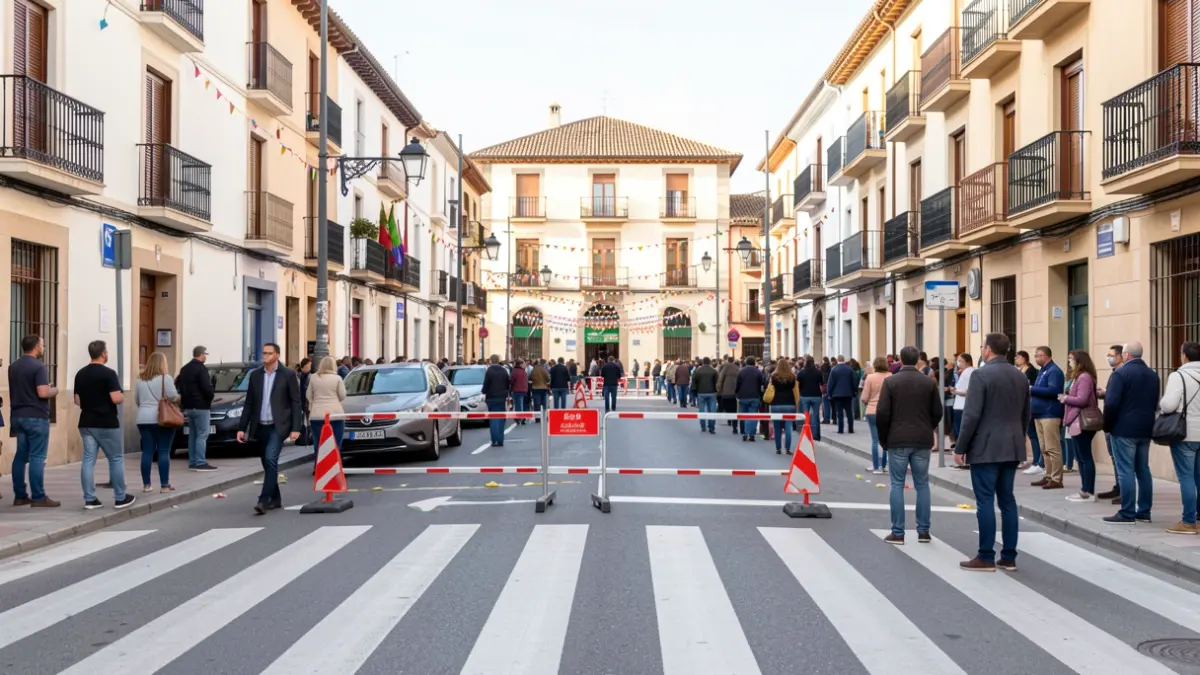 Generic image of a temporarily reinforced pedestrian crossing in Villena.