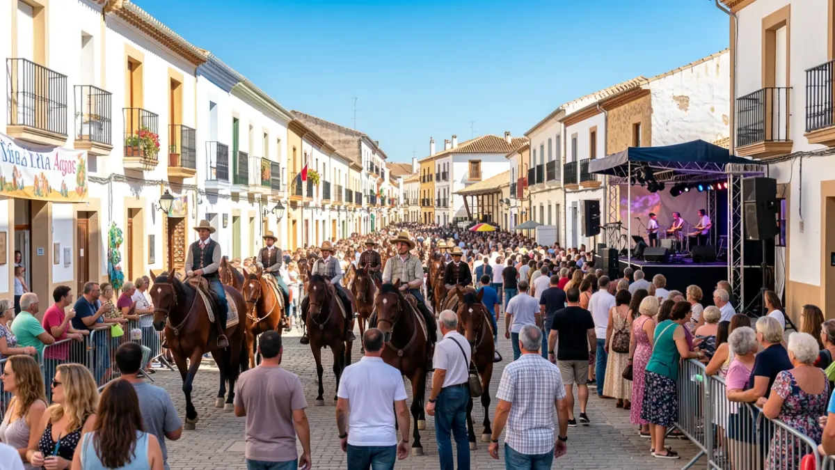 Imagen genérica de la Feria de Agosto en Xàtiva con elementos tradicionales y festivos.