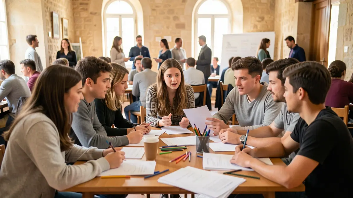 Jóvenes participando en un taller sobre ocio en el Casal Jove de Agullent.