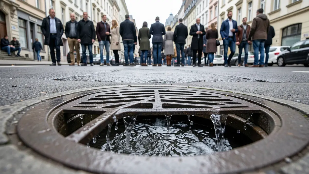 Generic image of a storm drain with flowing water.