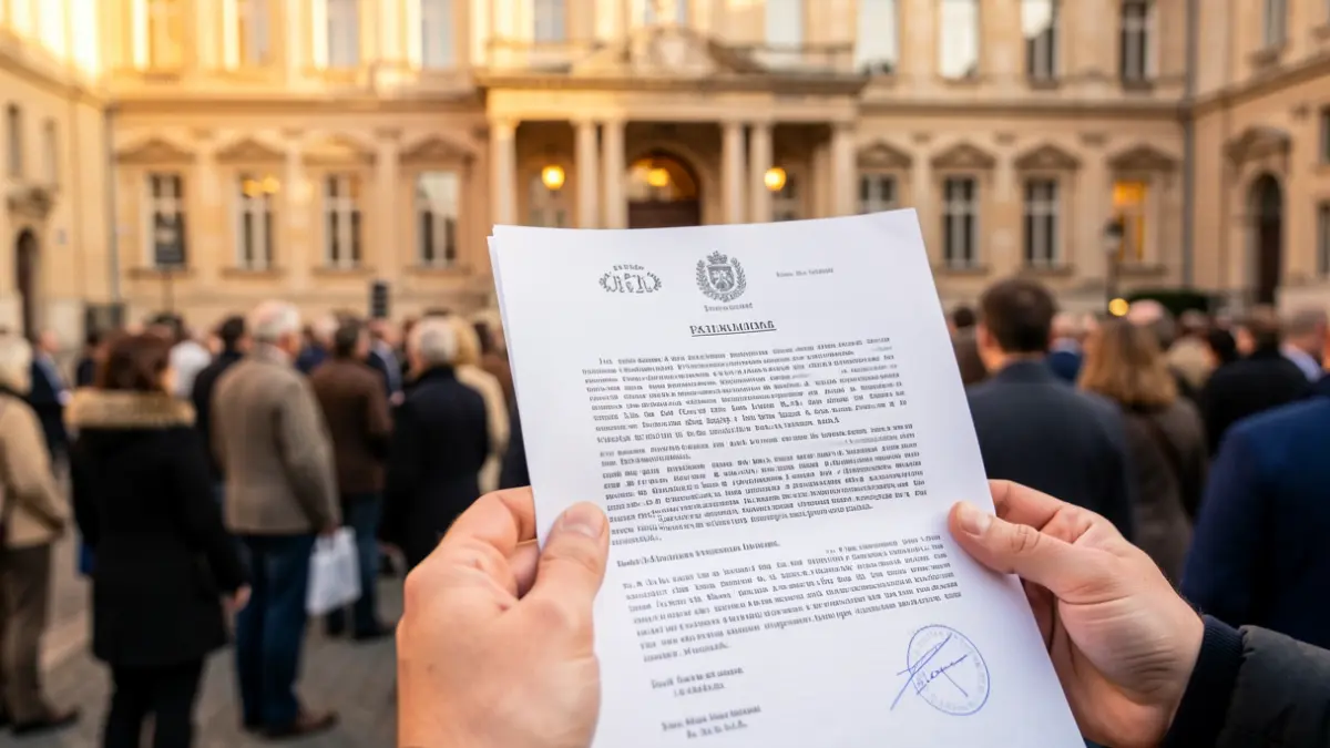 Imatge genèrica d'un document oficial amb segells.