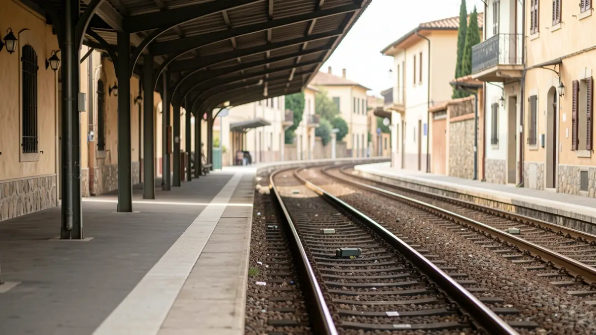Generic image of a train station with tracks.