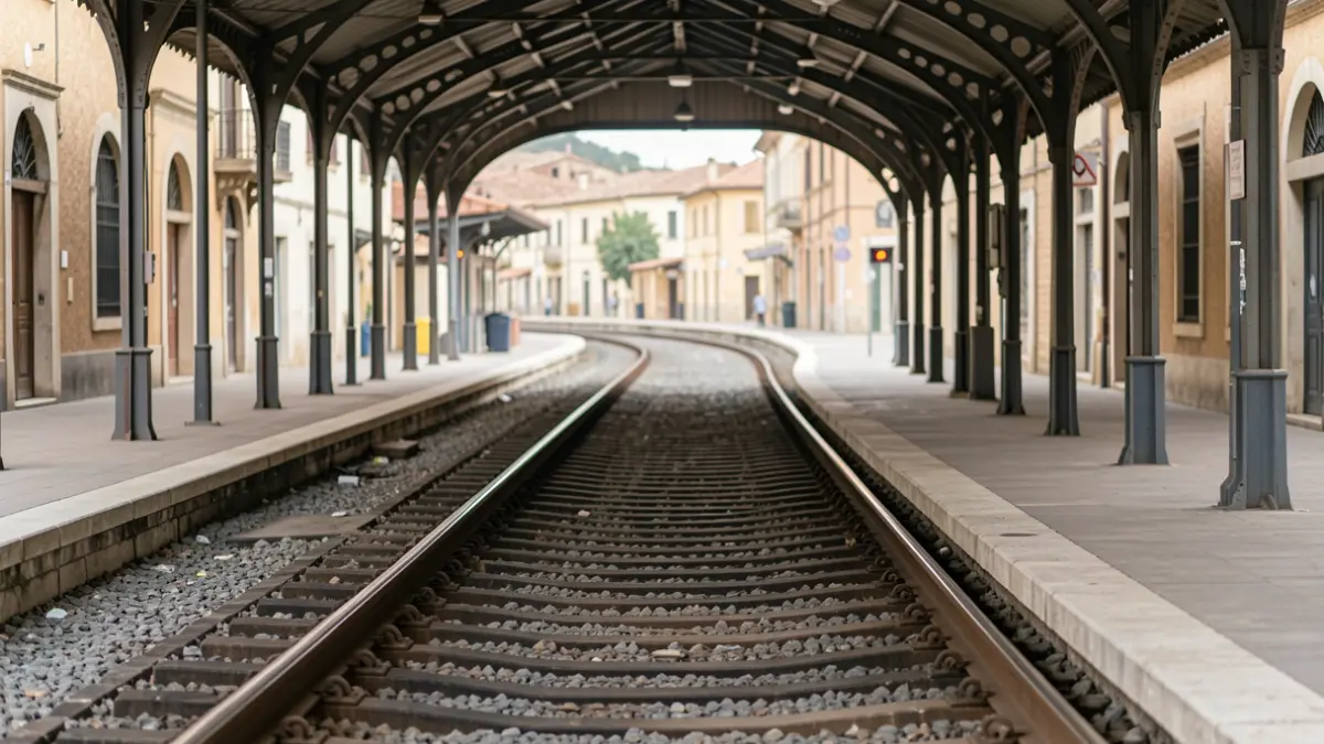Generic image of a train station with tracks.