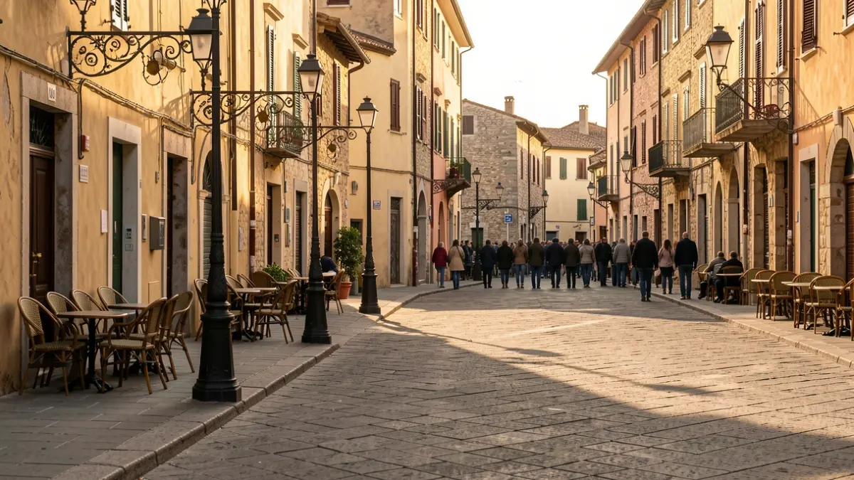 Generic image of a Mediterranean town square.