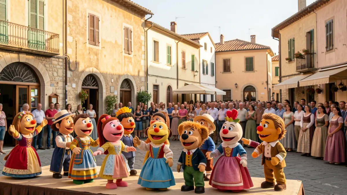 Generic image of a puppet show in a public space.