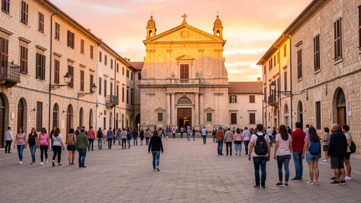 Imagen genérica de una plaza de un pueblo valenciano al atardecer, con la fachada de un ayuntamiento.
