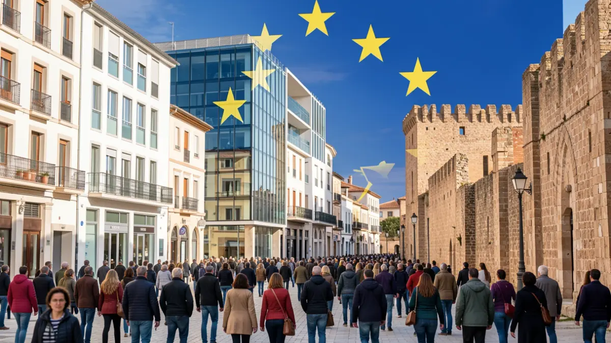 Imagen genérica de la transformación de Alcoy con elementos europeos.