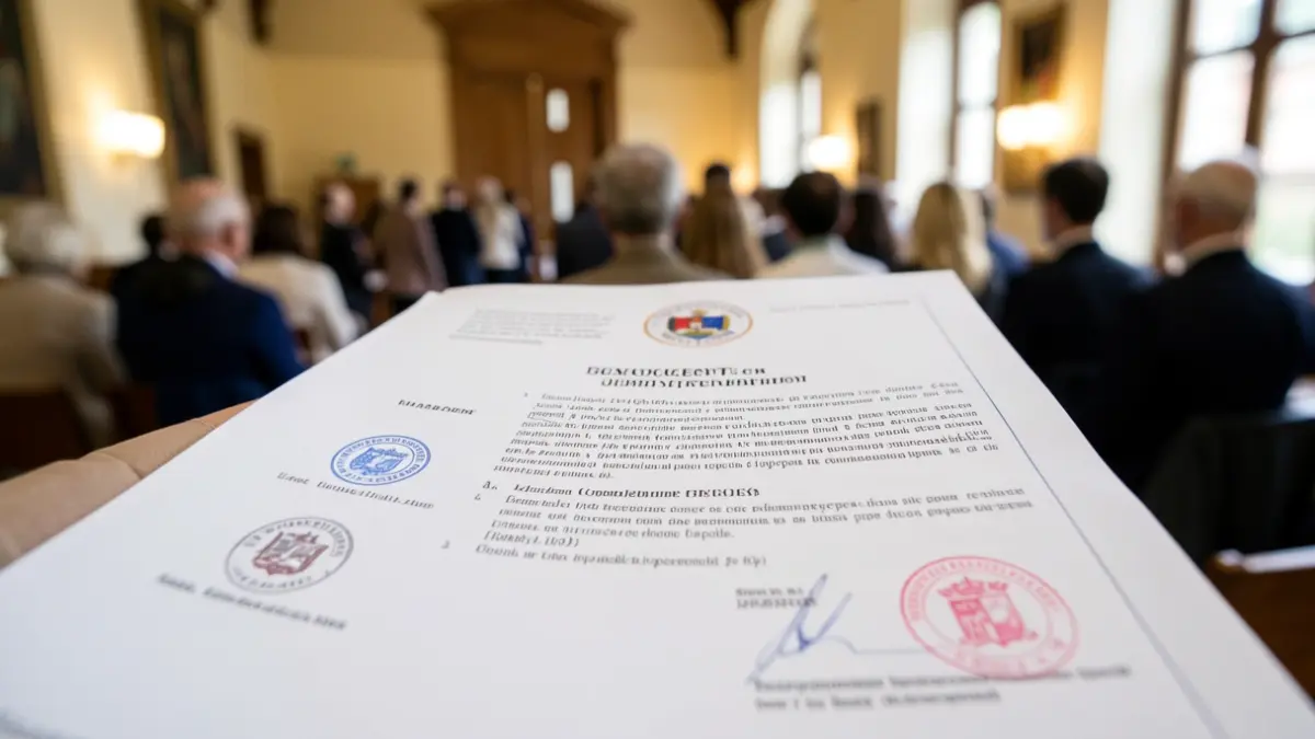 Imagen genérica de un documento oficial de subvención.