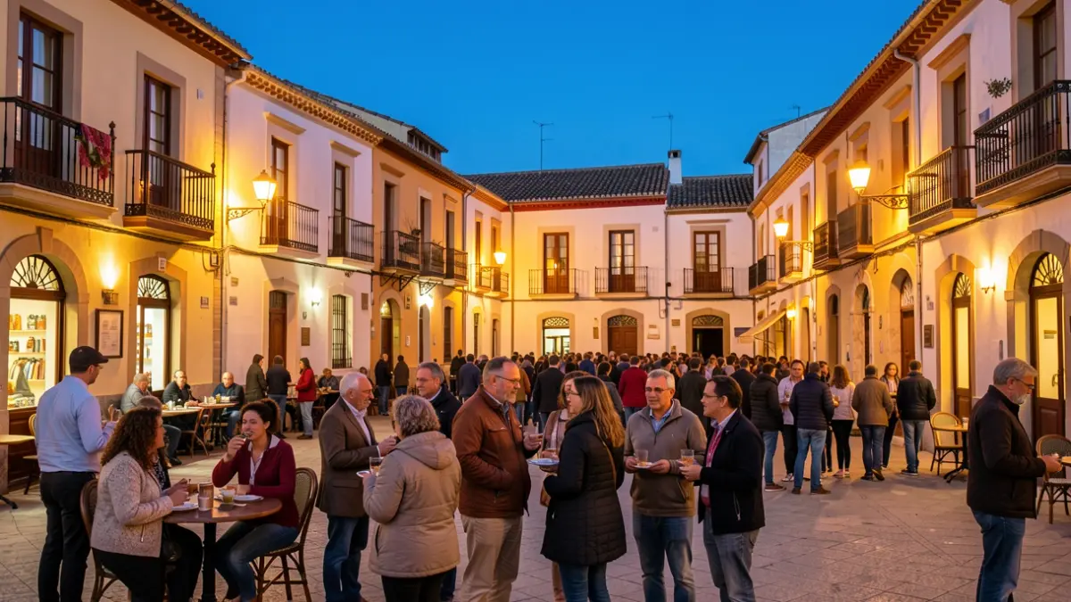 Generic image of a Valencian town square with people participating.