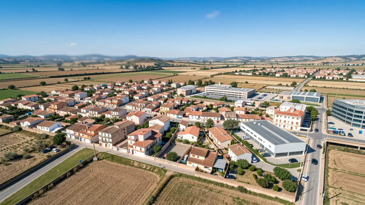 Imatge genèrica d'un municipi valencià amb camps al voltant.