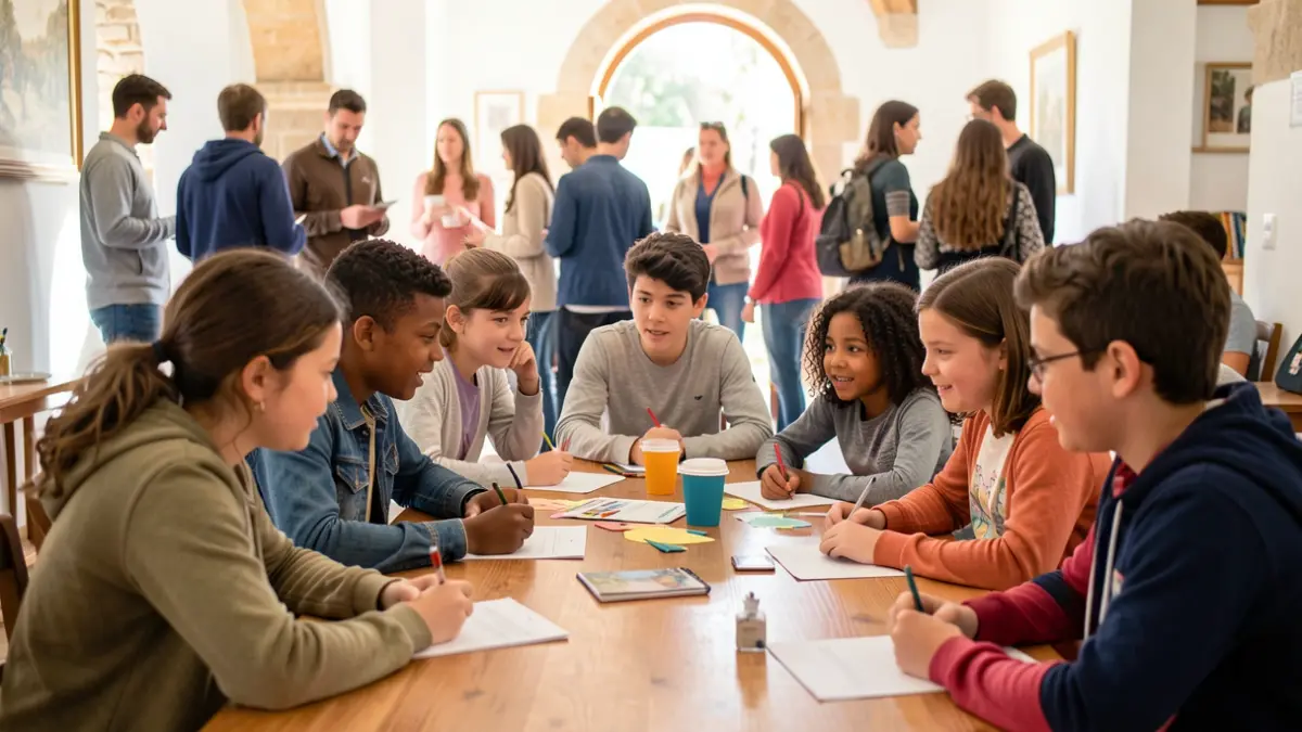 Generic image of children and teenagers participating in a municipal debate.