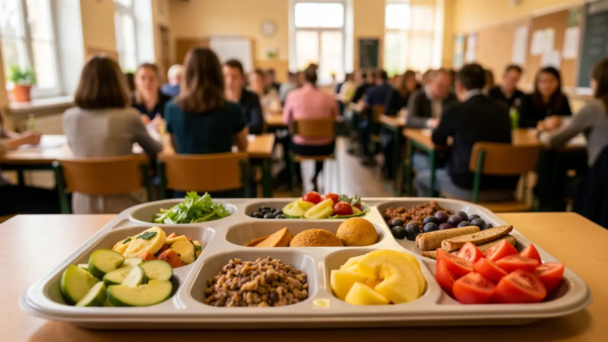 Generic image of a healthy school meal plate.