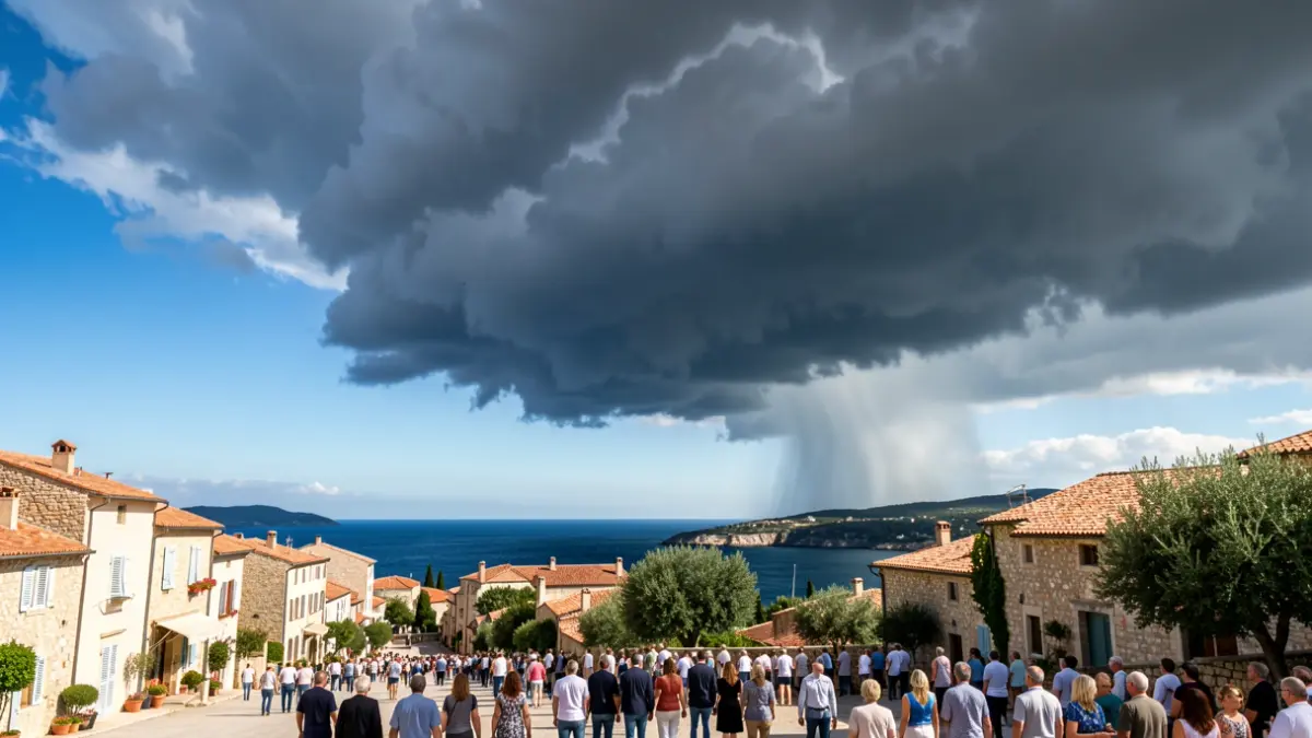 Imatge simbòlica de l'Alzheimer amb una tempesta irrompent en un dia assolellat.