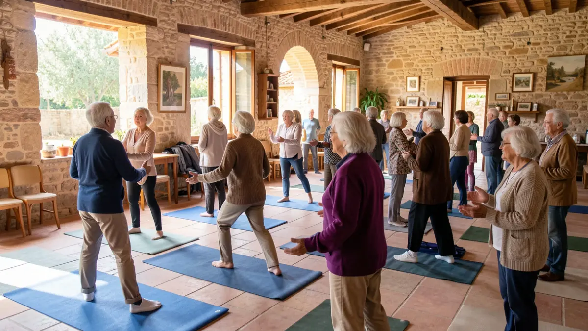 Generic image of activities for the elderly in a rural community center.
