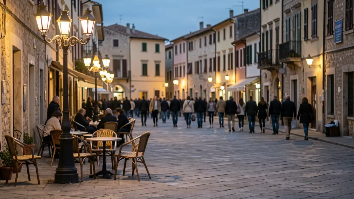 Imatge genèrica d'una plaça de poble valencià al capvespre.