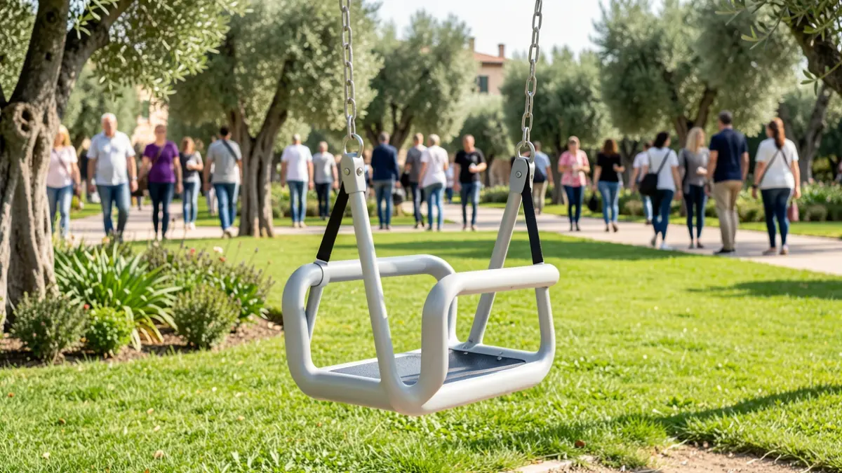 Imagen genérica de un columpio accesible en un parque.